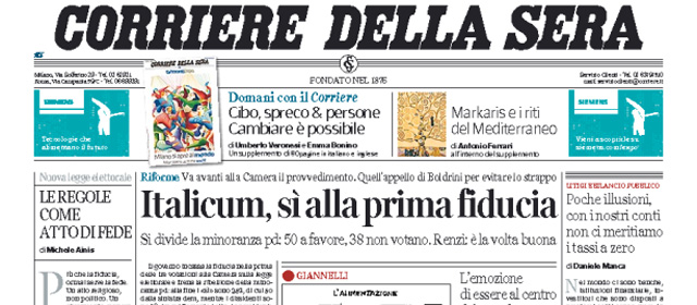 Le prime pagine di giovedì 30 aprile 2015