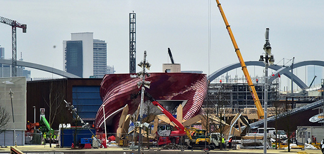 A pavillion is being built at the construction site of the Universal Exhibition 2015 (Expo Milano 2015 or World Exposition 2015) in Milan on March 25, 2015. The exhibition will run from May 1st, 2015 to October 31, 2015 on the theme Feeding the Planet, Energy for Life. The fair focuses on food security, sustainable agricultural practices, nutrition and battling hunger - as well as on dishing out the best fare of the world's culinary cultures. Cooking shows, restaurants, and food stalls will be designed to attract and hold visitors in Italy's financial capital. AFP PHOTO / GIUSEPPE CACACE (Photo credit should read GIUSEPPE CACACE/AFP/Getty Images)