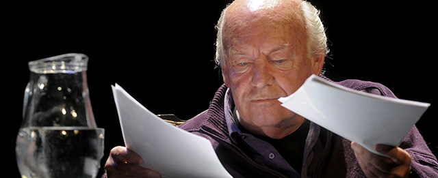 Writer Eduardo Galeano, from Uruguay, puts in order some writings during an event to present his new book "Los hijos de los dias" or "The sons of the days" in Montevideo, Uruguay, Tuesday, April 3, 2012. (AP Photo/Matilde Campodonico)