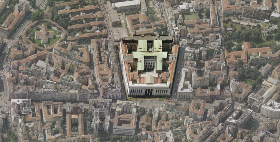 Il Palazzo di Giustizia di Milano (Bing Maps)