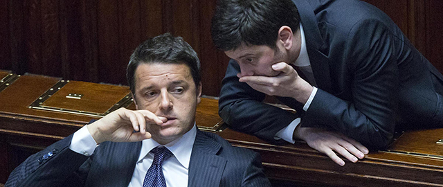 Foto Roberto Monaldo / LaPresse
24-06-2014 Roma
Politica
Camera dei Deputati - Comunicazioni del Presidente del Consiglio sul semestre di presidenza italiana Ue
Nella foto Matteo Renzi, Roberto Speranza

Photo Roberto Monaldo / LaPresse
24-06-2014 Rome (Italy)
Chamber of Deputies - Communications of the Prime Minister Matteo Renzi on the Italian Presidency of the EU
In the photo Matteo Renzi, Roberto Speranza