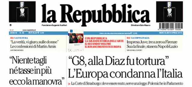 Le prime pagine di mercoledì 8 aprile 2015