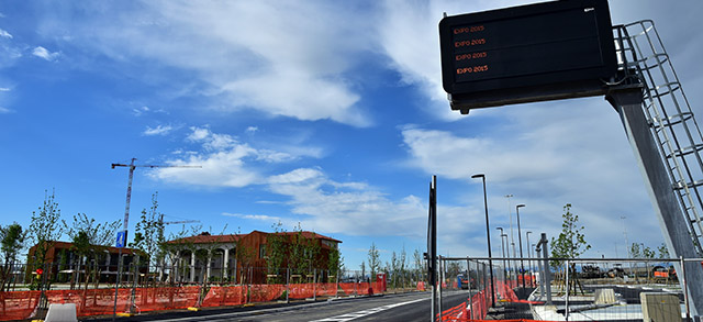 A picture shows the Cascina Merlata, one of the forth entrance to EXPO2015 on April 28, 2015 in Milan where the World Exposition Milano 2015 (Universal Exposition) will run from May 1, 2015 to October 31, 2015 on the theme Feeding the Planet, Energy for Life. The fair focuses on food security, sustainable agricultural practices, nutrition and battling hunger - as well as on dishing out the best fare of the world's culinary cultures. Cooking shows, restaurants, and food stalls will be designed to attract and hold visitors in Italy's financial capital. AFP PHOTO / GIUSEPPE CACACE (Photo credit should read GIUSEPPE CACACE/AFP/Getty Images)