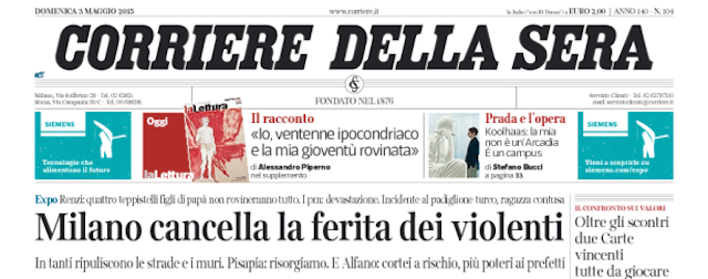 Le prime pagine di domenica 3 maggio 2015