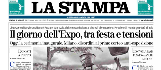 Le prime pagine di venerdì 1 maggio 2015