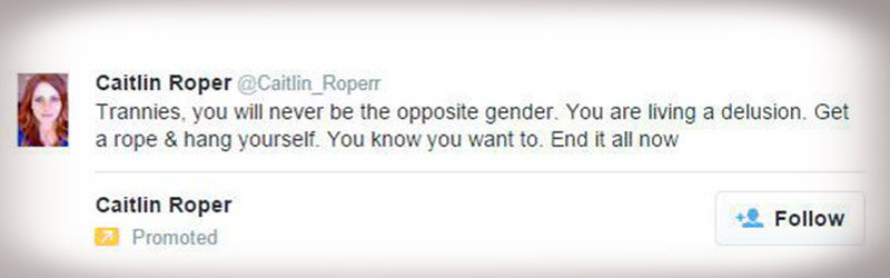 Il tweet contro i transgender sponsorizzato su Twitter