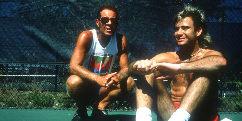 Nick Bollettieri con Andre Agassi, 15 novembre 1990. 
(John Russell/Getty Images)