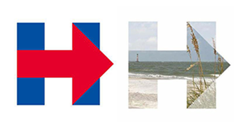 Due versioni del logo usato per la campagna presidenziale di Hillary Clinton
