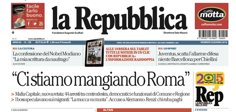 Le prime pagine di venerdì 5 giugno 2015