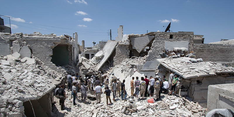 Una parte di Aleppo, in Siria, il 21 giugno 2015 (KARAM AL-MASRI/AFP/Getty Images)