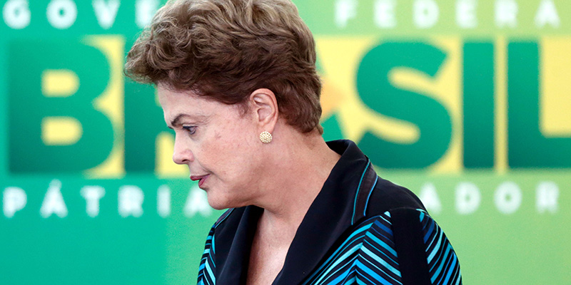Dilma Rousseff, aprile 2015 (AP Photo/Eraldo Peres, File)