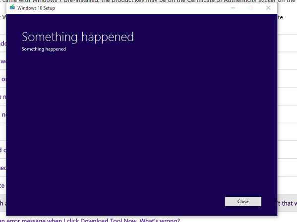 Il messaggio di errore di Windows 10