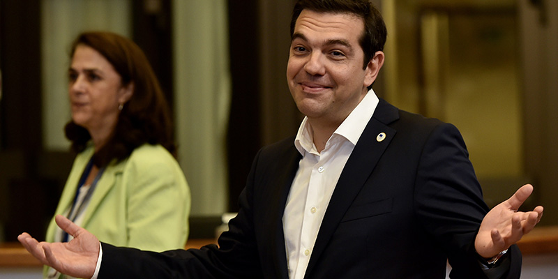 Alexis Tsipras, Bruxelles, 7 luglio 2015 (JOHN THYS/AFP/Getty Images)