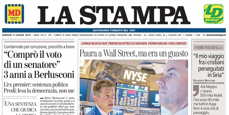 Le prime pagine di giovedì 9 luglio 2015