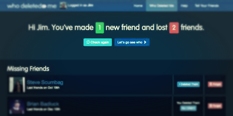 "Who deleted me on Facebook" permetteva di scoprire chi vi aveva cancellato dalla lista di amici su Facebook