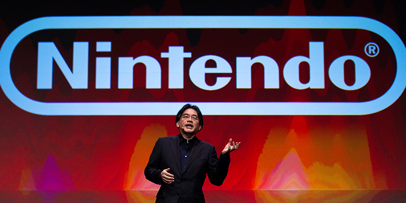 Iwata a San Francisco, il 2 marzo 2015 (White/Nintendo of America via Getty Images)