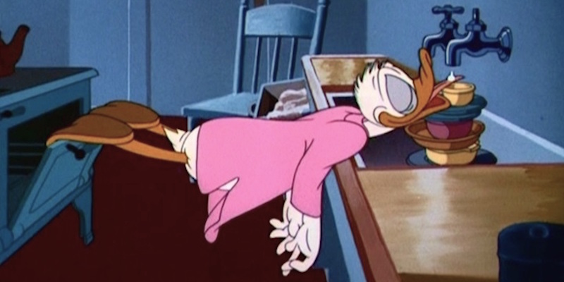 Un fotogramma del cortometraggio Disney Drip Dippy Donald (1948)