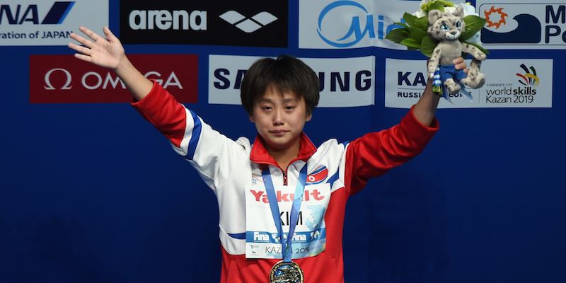 Kuk Hyang Kim sul podio. (Matthias Hangst/Getty Images)