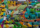 L'enorme arcobaleno colorato su 209 case di Pachuca, in Messico