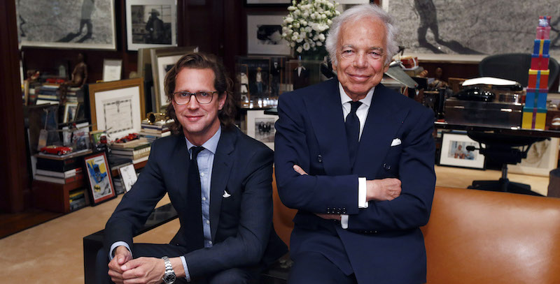 Ralph Lauren e Stefan Larsson (AP Photo/Jason DeCrow)