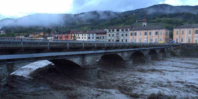 La piena del Nure in zona Bettola. provincia di Piacenza, 14 settembre 2015.
ANSA