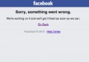 Facebook è stato down per mezz'ora
