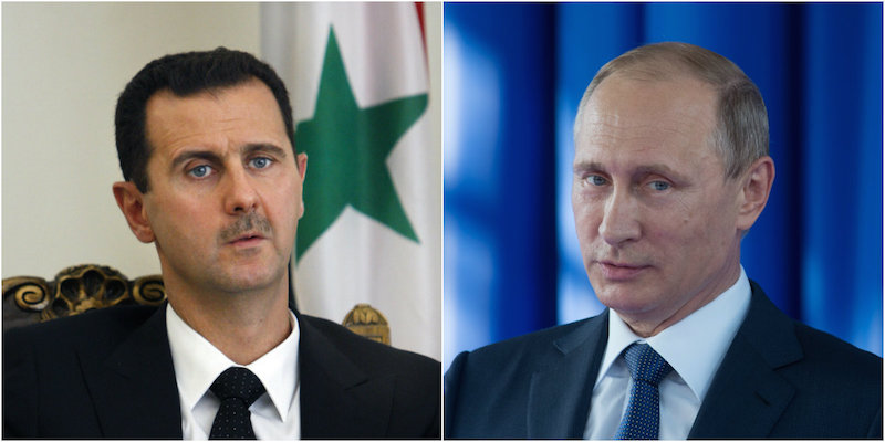 Il presidente siriano Bashar al Assad e il presidente russo Vladimir Putin.