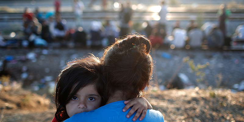Migranti siriani al confine tra Grecia e Macedonia (McNamee/Getty Images)