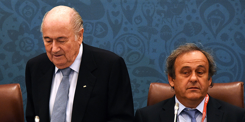 Blatter e Platini, il 25 luglio 2015 (Marcus Brandt/picture-alliance/dpa/AP Images)