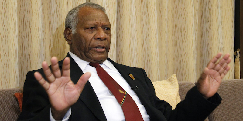 Baldwin Lonsdale, presidente della Repubblica di Vanuatu (AP Photo/Koji Ueda)