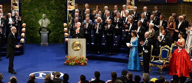 La premiazione del Nobel per la letteratura del 2014, il vincitore fu lo scrittore francese Patrick Modiano. 
(JONATHAN NACKSTRAND/AFP/Getty Images)