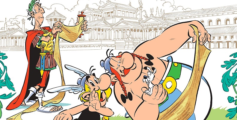 La copertina di "Asterix e il papiro di Cesare"