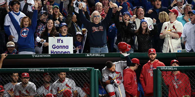 I tifosi dei Chicago Cubs festeggiano la vittoria delle Division Series (Robert Cohen/St. Louis Post-Dispatch via AP)