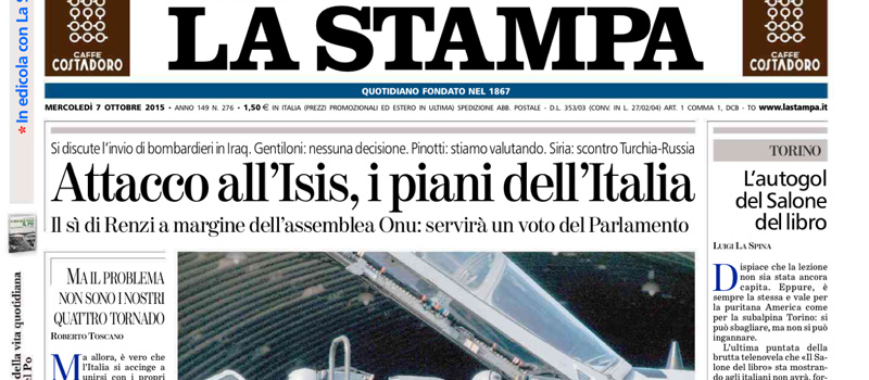 Le prime pagine di mercoledì 7 ottobre 2015