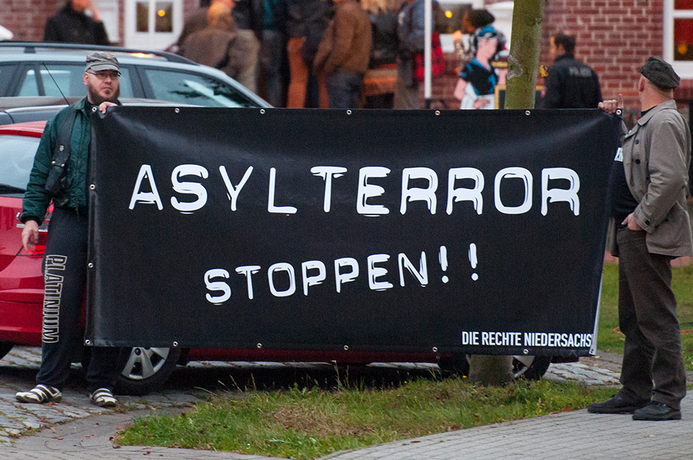 NPD-Landesvorsitzender Thomas Wulff bei Bürgerversammlung