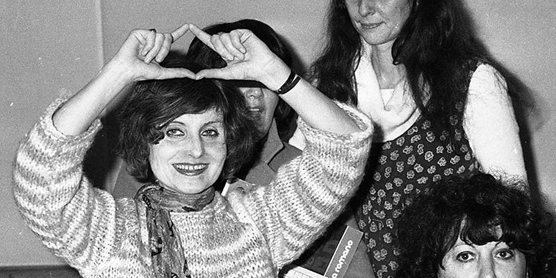 Adele Cambria durante la trasmissione radiofonica della Rai "Voi ed io". Roma, 14 febbraio 1977 (ANSA/ ARCHIVIO)