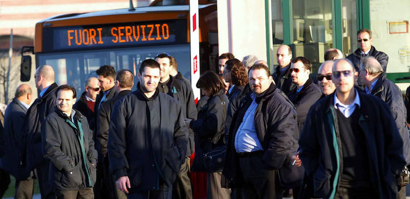 Uno sciopero a Pisa nel 2003. 
Foto di Franco Silvi/Ansa