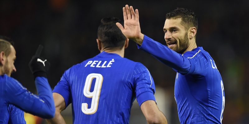 Antonio Candreva e Graziano Pellè (JOHN THYS/AFP/Getty Images)