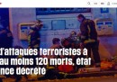 Le homepage dei siti francesi sugli attentati di Parigi