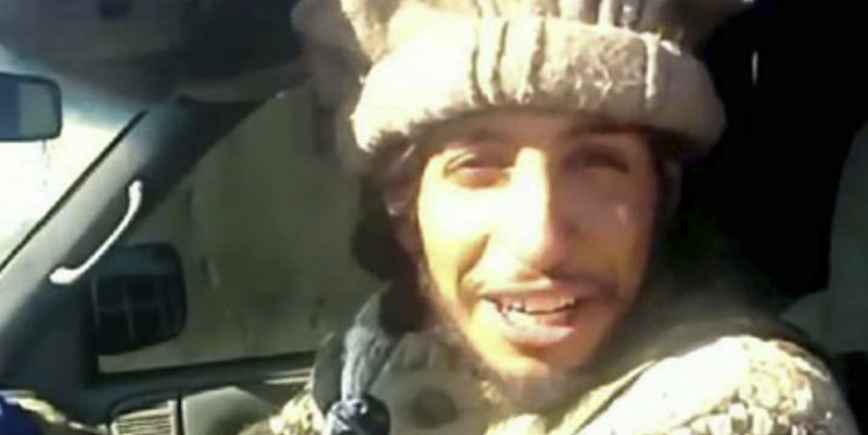 Abdelhamid Abaaoud.(Militant video via AP)