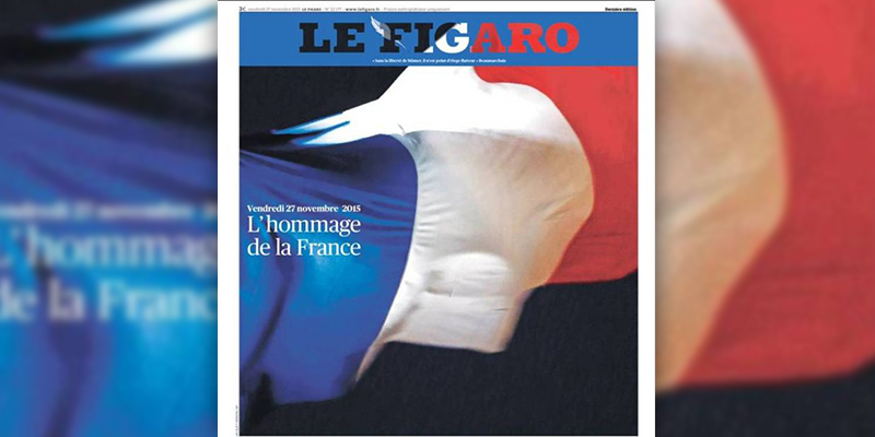 Le prime pagine francesi in ricordo dei morti negli attentati di Parigi