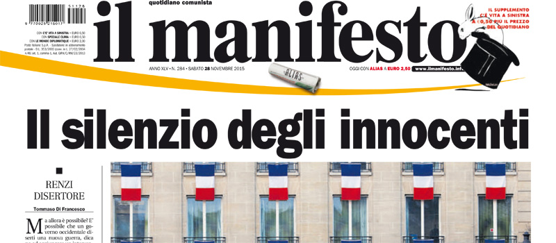 Le prime pagine di sabato 28 novembre 2015