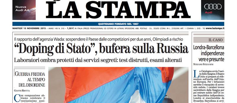 Le prime pagine di martedì 10 novembre 2015