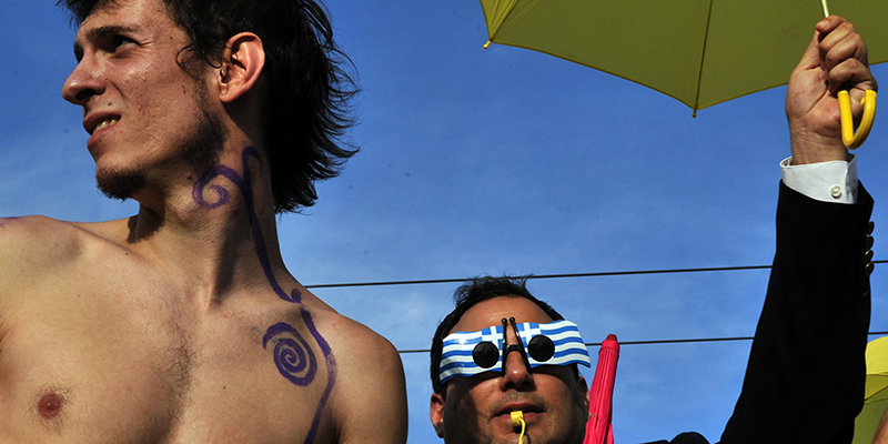 Gay Pride ad Atene, 3 giugno del 2010 (LOUISA GOULIAMAKI/AFP/Getty Images)