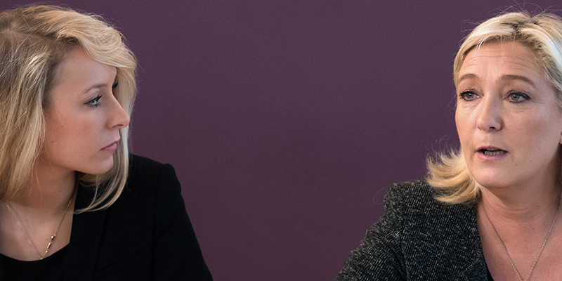 Marine Le Pen e Marion Maréchal-Le Pen, candidate del Front National in due regioni (BERTRAND LANGLOIS/AFP/Getty Images)