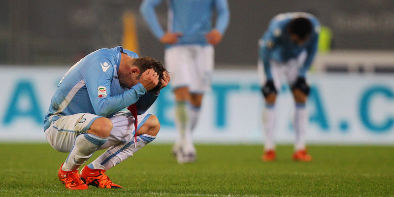 I giocatori della Lazio a fine partita (Paolo Bruno/Getty Images)