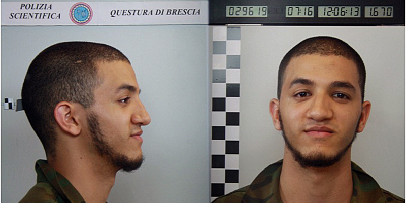 Anas el Abboubi nelle foto della Polizia di Stato italiana (ANSA)