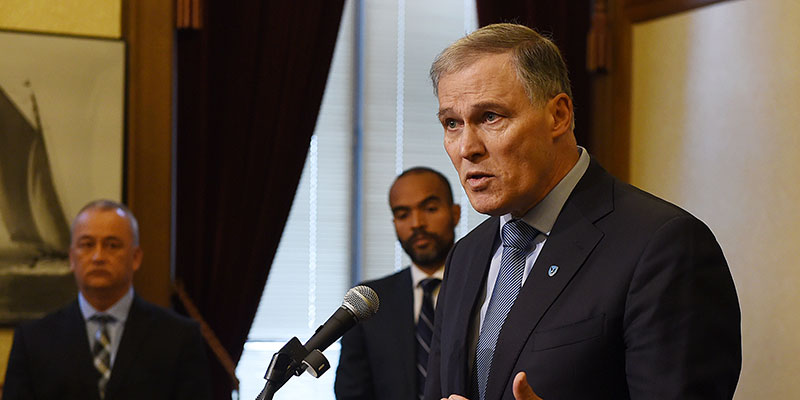 Jay Inslee, governatore dello stato di Washington (Steve Bloom/The Olympian via AP)