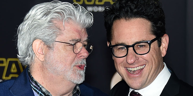 George Lucas e J.J. Abrams, che ha scritto e diretto "Il risveglio della Forza". (Ethan Miller/Getty Images)