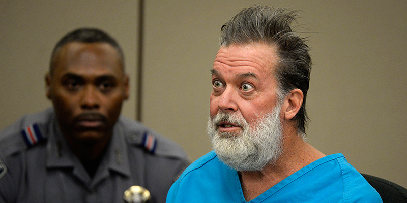 Robert Dear durante l'udienza in tribunale (Andy Cross/The Denver Post via AP, Pool)